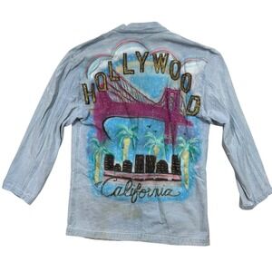 Custom Vintage Airbrush Hollywood Averroe Jacket Blazer Glitter